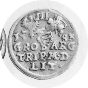 Trojak 1583, Kop.3370 R, Kurp.305 Rl, ostatnie cyfry daty nie rozdzielone