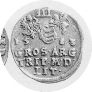Trojak 1583, Kop.3370 R, Kurp.305 Rl, popiersie węższe