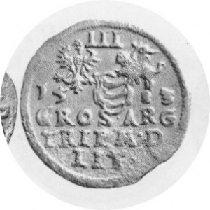 Trojak 1583, bez herbu podskarbiego, Kop.3369 R4, Kurp.307R3