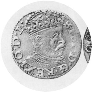 Trojak 1585, III między lilijkami, Kop.8095 R5, końcówka RI: , Kurp.449R