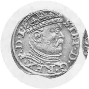 Trojak 1586, Kop.8097 R, Kurp.454 R, popiersie z dużą głową