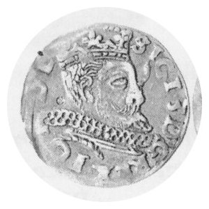 Trojak 1598, men. Kraków, Kop. 1132 R, Kurp. 1117 R2, na awersie znaczek własnościowy Czapskiego