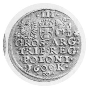 Trojak 1600 K, men Kraków, popiersie w lewo, Kop. 1171 Rl, Kurp. 1184 R4