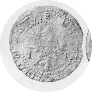 Grosz 1615 HW, data na obu stronach monety, Kop.3500 R5, Kurp.2095 R5, T.8, znacznie rzadszy od wariantu z pojedync...