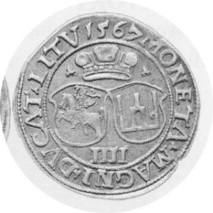 Czworak litewski 1567, Sajauskas 911, Kop.3312 Rl, Kurp.858 R, starannie wybity egzemplarz, częściowo połysk w tle,...