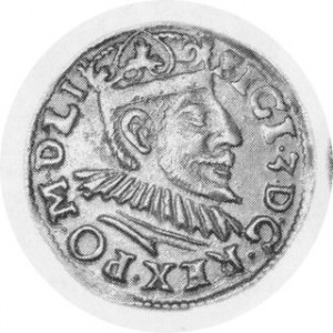 Trojak koronny 1591, haki, men. Poznań, Kop.945, Kurp.603