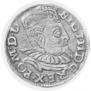 Trojak koronny 1599 F, mennica Wschowa, Walewski XLV-11 (popiersie c), , rzadszy typ popiersia