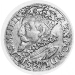 Trojak koronny 1601 K, popiersie w lewo, Kop. 1195 Rl, Kurp. 1256 R4, piękny połyskowy egzemplarz