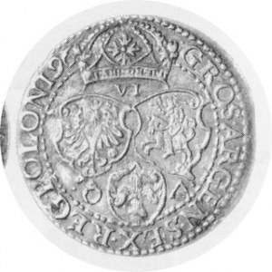 Szostak koronny 1596, mennica Malbork, Kop.1240 Rl, Kurp. 1430 Rl, piękna złocista patyna