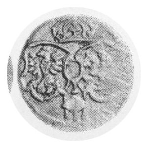 trzeciak (ternar) lobżenicki 1624, beznapisowy, Kop.7880 R4, Kurp.1883 R3, nieznaczne pęknięcie krążka i lekkie nie...