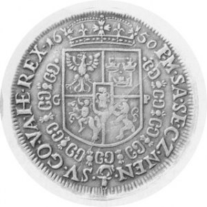 Talar koronny 1650 GP, falsyfikat numizmatyczny, XX wiek, kompozycja stylistycznie nawiązująca do falsyfikatów XIX-...