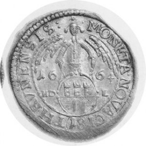 Ort toruński 1664 HDL, błąd THRVNENSIS Kurp.1027 R4