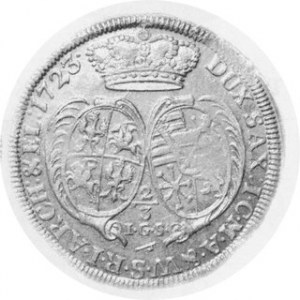 Gulden ( 2/3 Talara ) 1723 IGS, Kop. 10947 Rl, minimalnie niedobite najwyższe szczegóły awersu, ładny egzemplarz