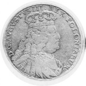 Półtalar koronny 1754 EDC, Kop.2129 R5, Tyszkiewicz 20, jedna z kilku odmian, moneta bardzo rzadka na polskim rynku