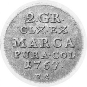 2 Grosze srebrne ( półzłotek ) 1767 FS, Plage -, fałszerstwo pruskie, ładny egzemplarz jak na tę emisję