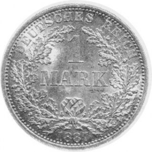 1 Marka 1887 A, J.9 , dość rzadka w tym stanie