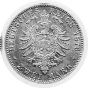 2 Marki 1876 A, J.19, moneta bardzo rzadka w tym stanie