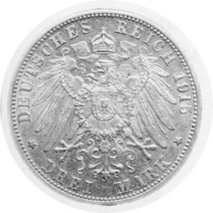 3 Marki 1915 G, J.39, małe uszkodzenie rantu