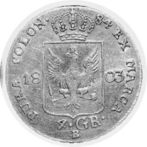 4 Grosze 1803 B, częściowo połysk w tle
