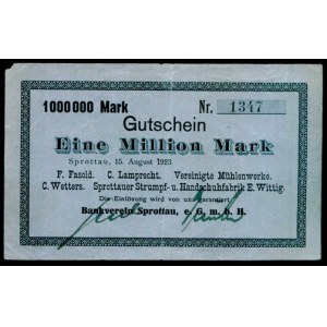 1 Milion Marek - 15.08.1923, Meyer 1, urwany róg