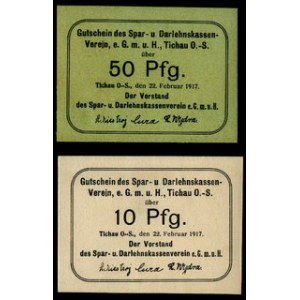 10 i 50 Fenigów - do 22.02.1917, podpisy drukowane, nowodruki, Meyer: uwaga po nrze 3, razem 2 sztuki