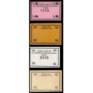 10 i 50 Fenigów - 5.04.1917 nowodruki, 25 Fenigów i ½ Marki - 15.11.1917, Meyer 4, 6, 8, 9, razem 4 sztuki