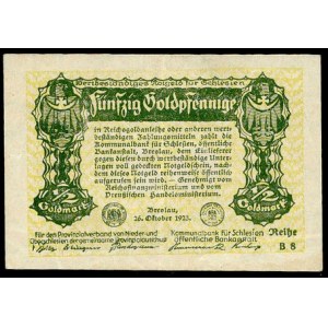 5 i 50 Goldfenigów - 26.10.1923, Meyer 1, 3, razem 2 sztuki