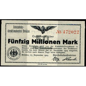 50 i 100 Milionów Marek - 27.09.1923, Meyer 7, 8, razem 2 sztuki