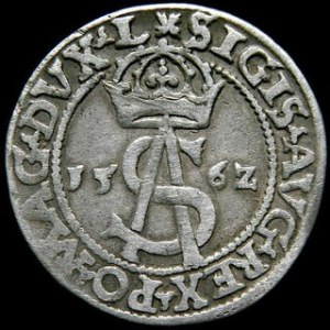 Trojak litewski 1562, Kop.3304, Kurp.814 R, patyna, staranne wybicie