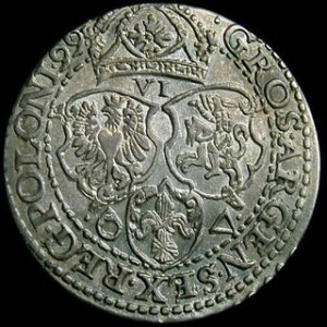 Szostak koronny 1599 , men.Malbork, Kop. 1245 Rl,połysk, delikatna patyna