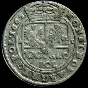 Tymf koronny 1665 AT , Kop. 1788, Kurp.514, staranne bicie, ładny wygląd
