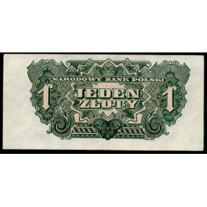 1 Złoty - 1944 OBOWIĄZKOWYM - AE , Mił.105a, Par.164, stępione rogi