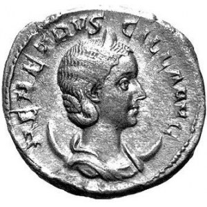 Antoninian, Aw. Popiersie w prawo, napisy, Rw. Postać stojąca w lewo, napis: PVDICITIA, RIC 58b, C 17, waga 4,05 ...