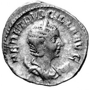 Antoninian, Aw. Popiersie w prawo, napisy, Rw. Postać stojąca w lewo, napis: PVDICITIA, RIC 58b, C 17, waga 3,29 ...