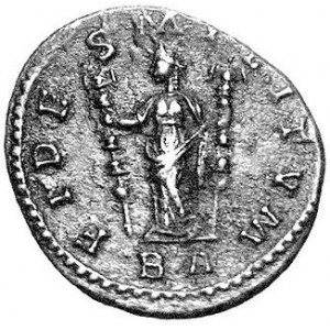 AE-Antoninian, Aw. Popiersie w prawo, głowa w koronie radialnej, napis: IMP CLTACITVS AVG, Rw. Stojąca postać w lew...