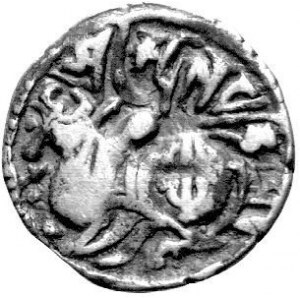 Drachma, Aw. Jeździec na koniu w prawo, Rw. Byk w lewo, Mitchiner 1585 - odmiana, waga 3,24 g, Æ 18 mm