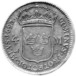 4 Marki / Półtalar 1693, KM#296, rysa na aw.