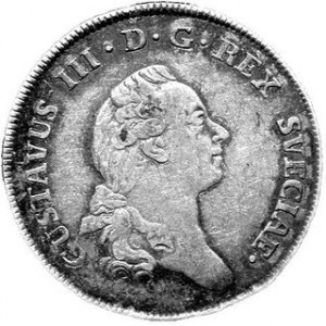 1/3 Riksdaler 1777 O.L., KM.516, ładna patyna