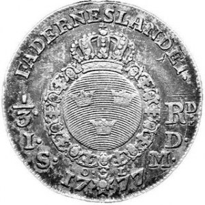 1/3 Riksdaler 1777 O.L., KM.516, ładna patyna
