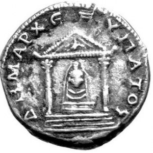 Tridrachma, men. Cezarea w Kapadocji, Aw. Popiersie w prawo, napis: ΑΥΤΟΚΡ. KAIC. NЄP. TPAIANOC. CЄB. ΓЄΡΜ. ΔΑΚ, Rw...