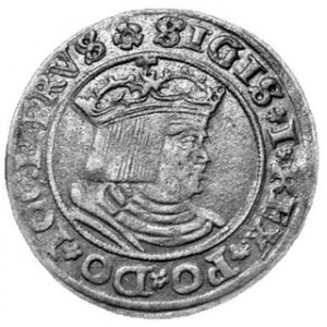 Grosz 1530, popiersie szerokie, ramię z mieczem z prawej strony, Kop. 3085 R