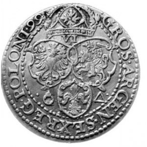 Szóstak 1599, m. Malbork, mała głowa,. M.D.L., Kop. 1245 R1