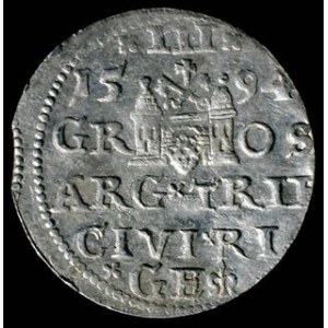 Trojak 1594, Kop. 8190, min. końcówka blachy