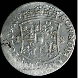 Ort 1679 1-8, Kop. 1995 R2, niedobity, pęknięty krążek