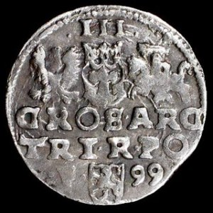 Trojak 1599, m. Wschowa, Kop. - (jak Kop. 1140 ale na aw.III zamiast 3),