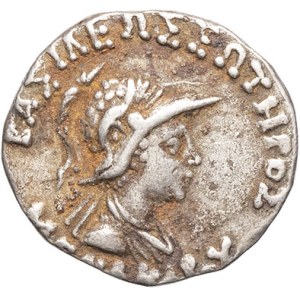 Regno di Bactria, Menandro I Soter (160-135 a.C.). Dracma indiana ND.
