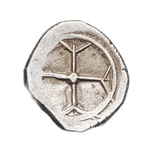 Massilia - Marsiglia. Obolo con testa elmata a destra ND (450-425 a.C.), Marsiglia.