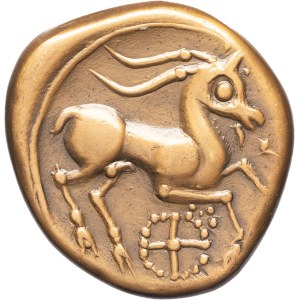 Allobroges. Medaglia, ingrandimento di una dracma con stambecco 1970 [dopo un originale della fine del II secolo a.C.], Parigi.