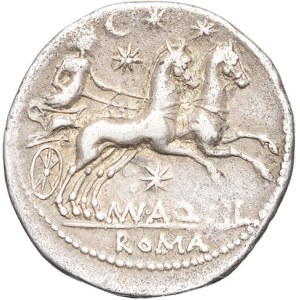 Mn Aquillius. Denarius ND (109-108 BC), Rome.