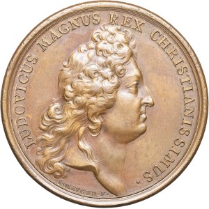Louis XIV (1643-1715). Médaille, bombardement d'Alger et libération des esclaves, par Mauger 1683, Paris.